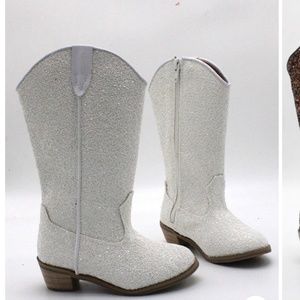 White glitter cowgirl boots